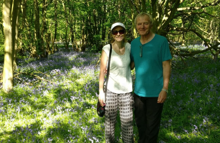 Rob and Pamela in Bluebell wood, May 2018
