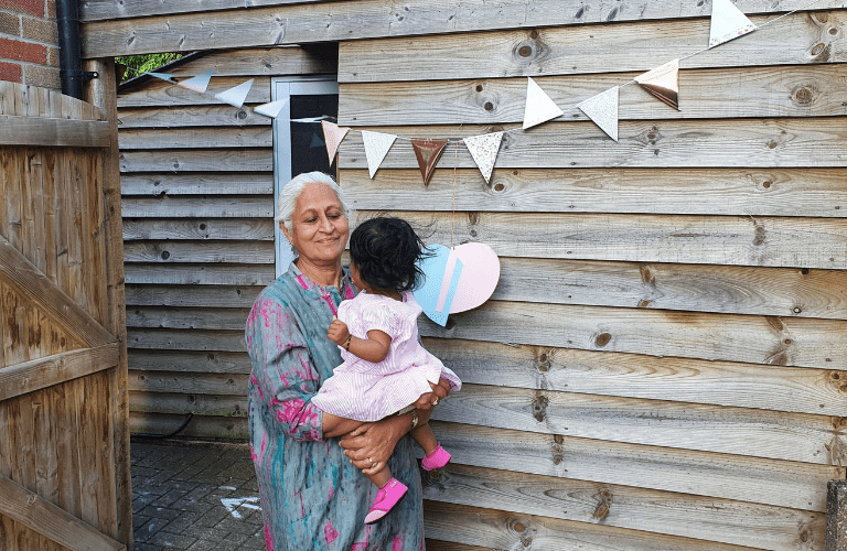 Urmila Prabhat with her grandaughter