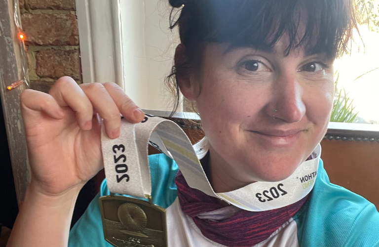 Ashleigh Smith who ran the Brighton Marathon for Dementia UK.