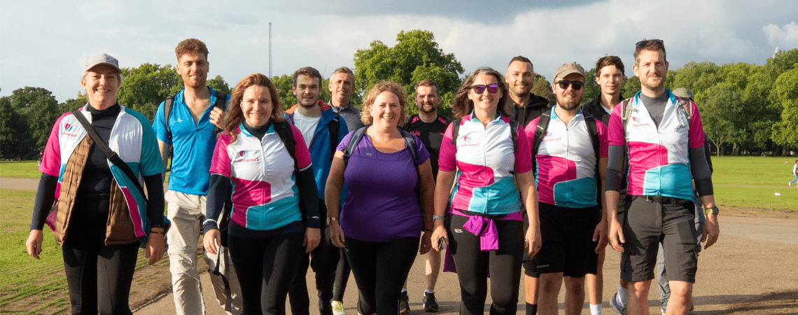 A team of works on a Dementia UK walk