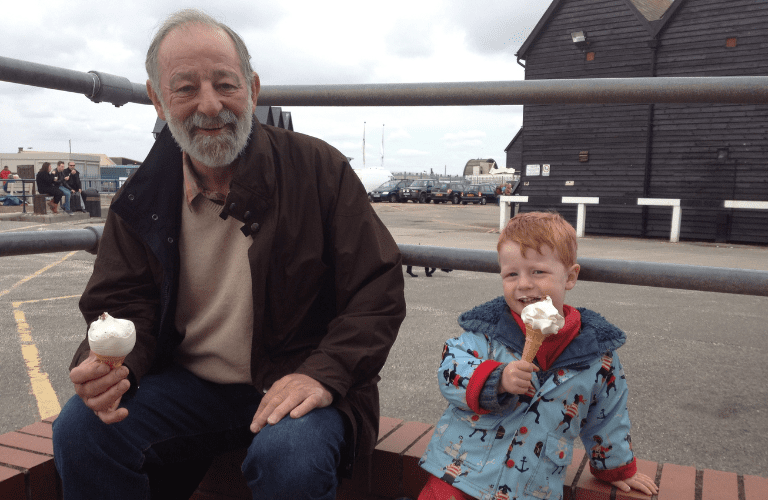 Alan and his grandson on holiday