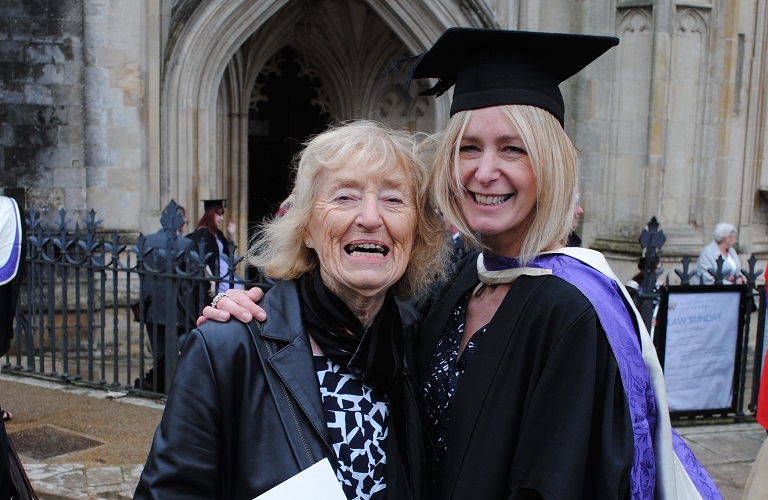 Emma and her mum Nancy at Emma's graduation