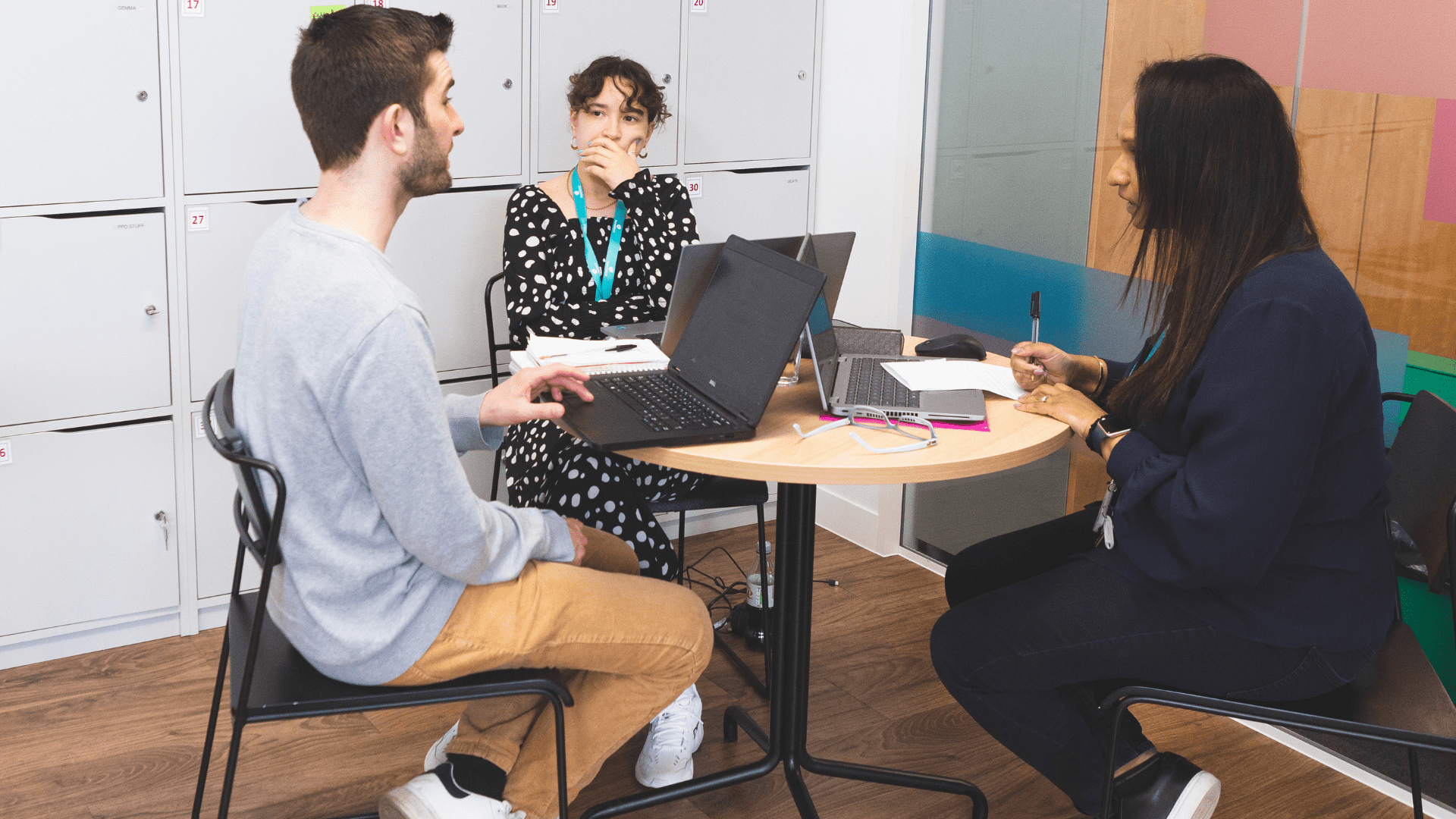 Colleagues in a meeting at Dementia UK office