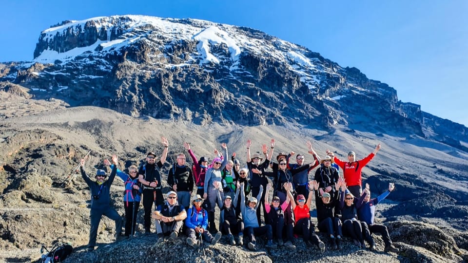 group of people doing the Kilimanjaro Trek