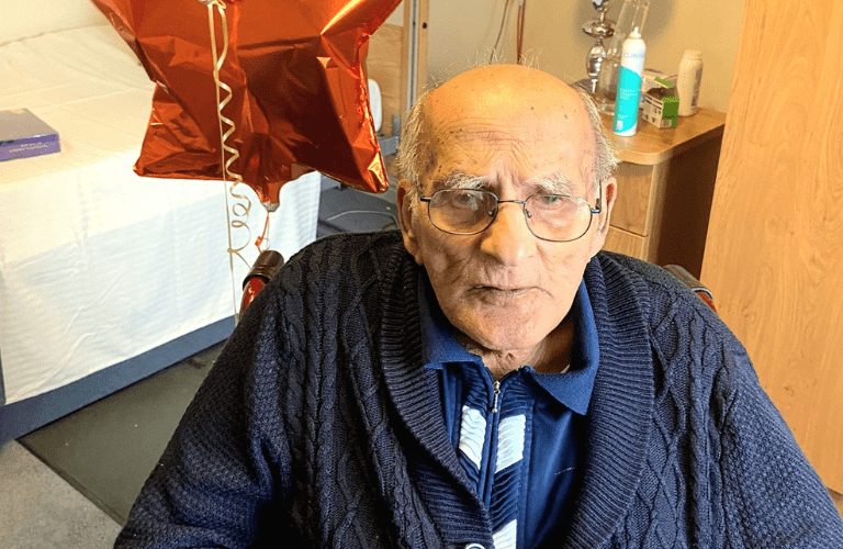 Sam on his 100th birthday