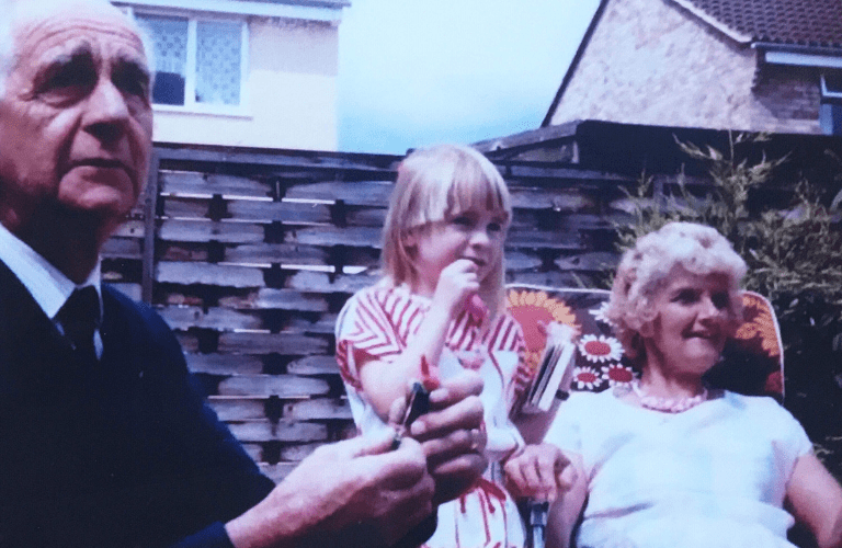 Lucy with her grandparents, Allan and Ruth