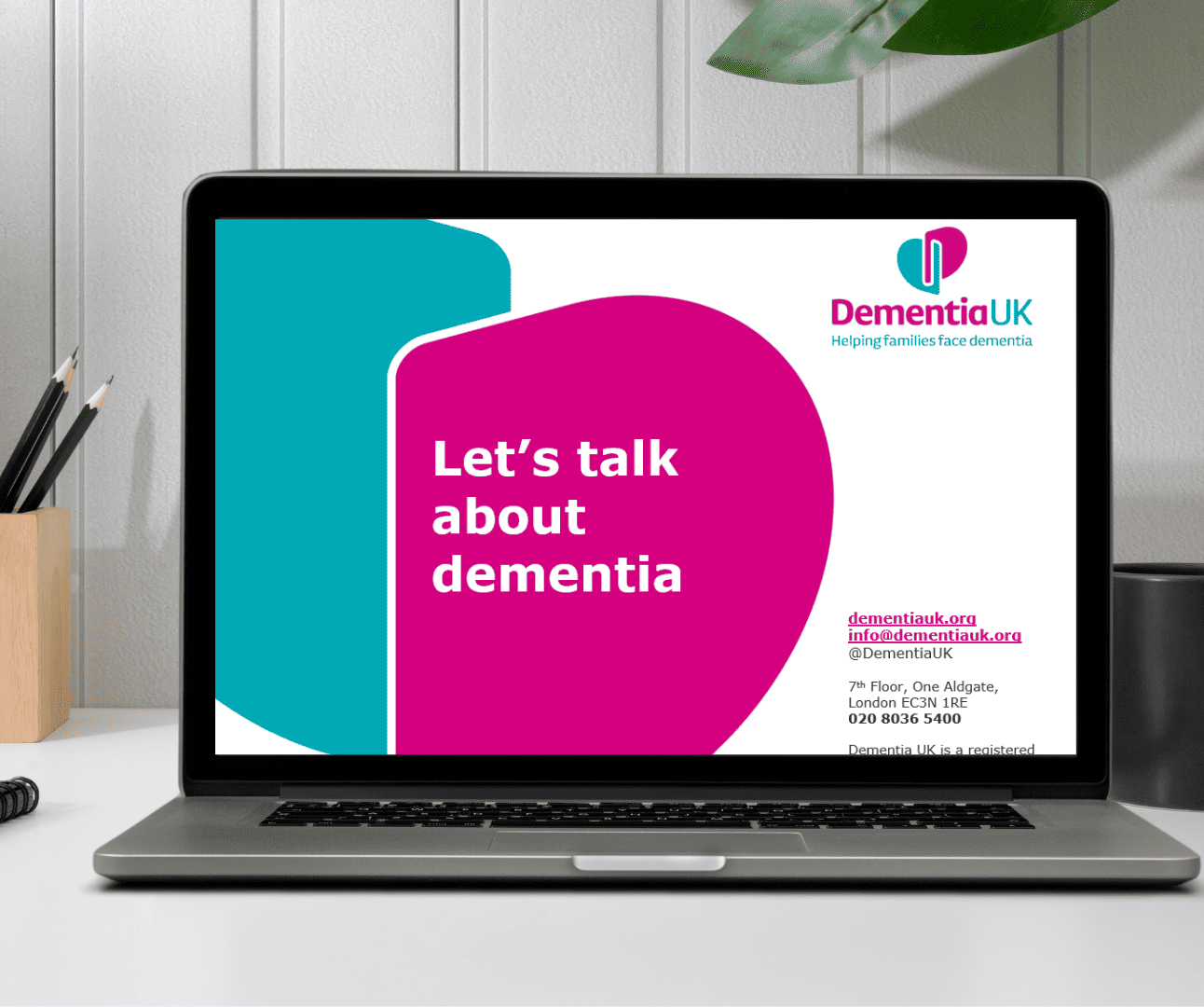 Let's talk about dementia presentation on a computer at a desk