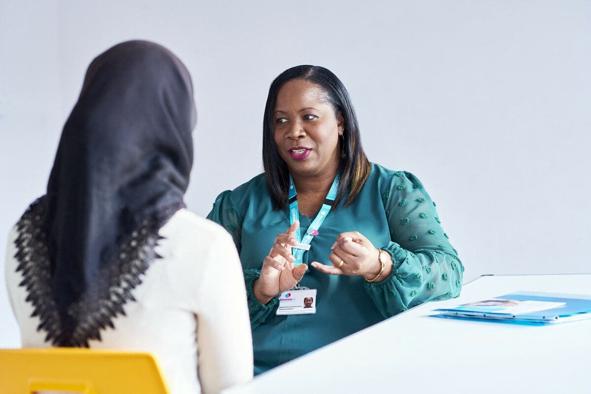 Paulette, Admiral Nurse models for a shoot on location for the Dementia UK photo library in February 2022.