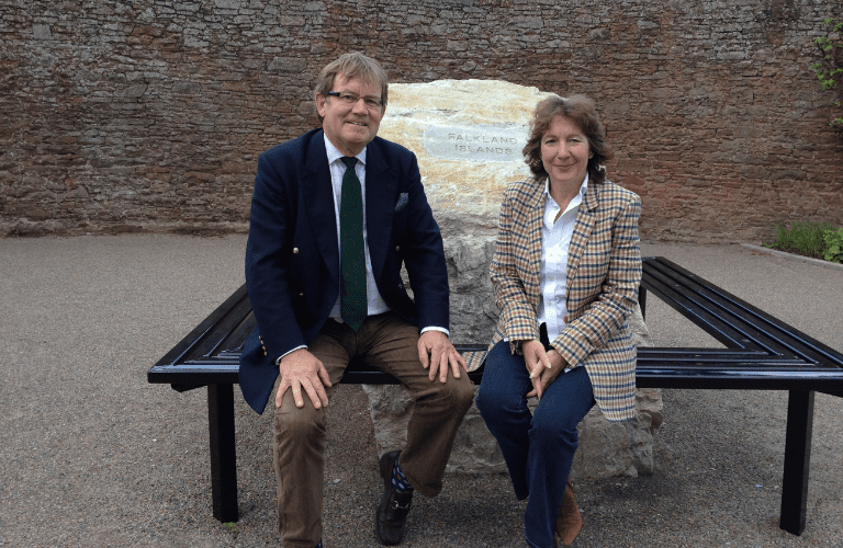 Richard and Joanna at a Falkland Islands Memorial in July 2007