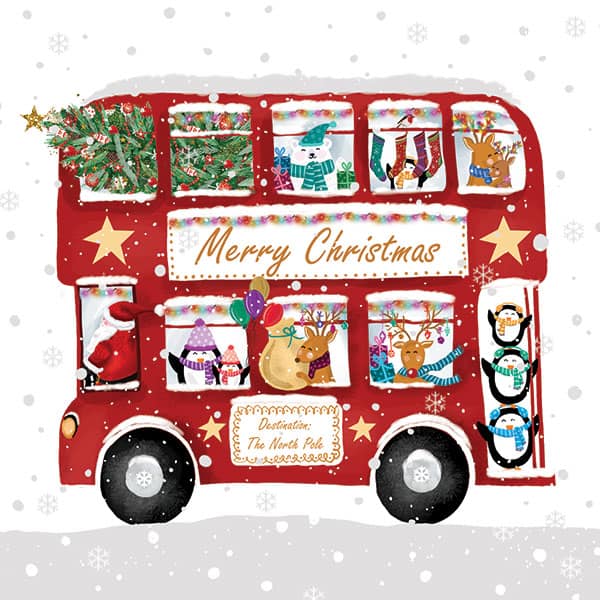 Santa bus Christmas card