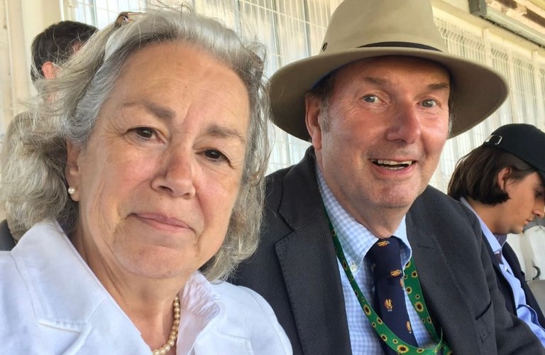 Philip at Lords with his wife Helen.