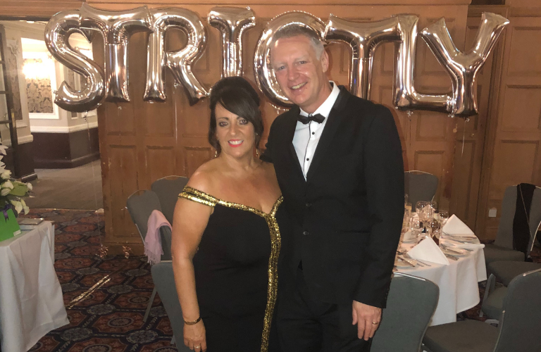 Tracy and Steve taking part in a Strictly style competition