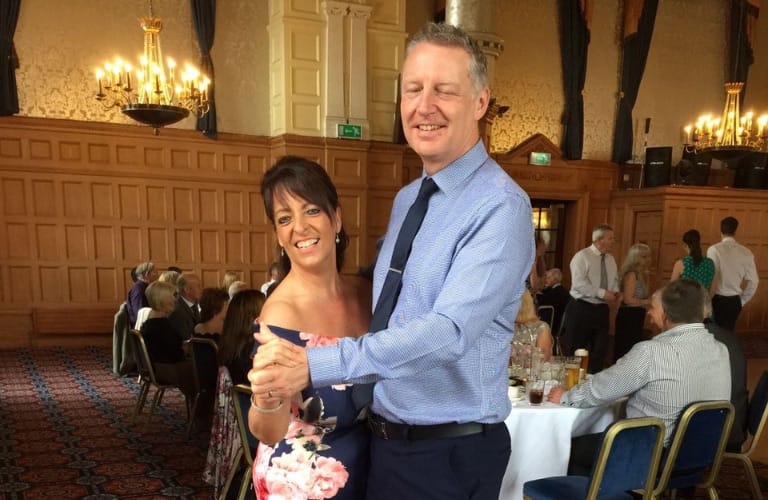 Tracy and Steve at the Royal Victoria Hotel, Sheffield for their dance school’s Tea Dance