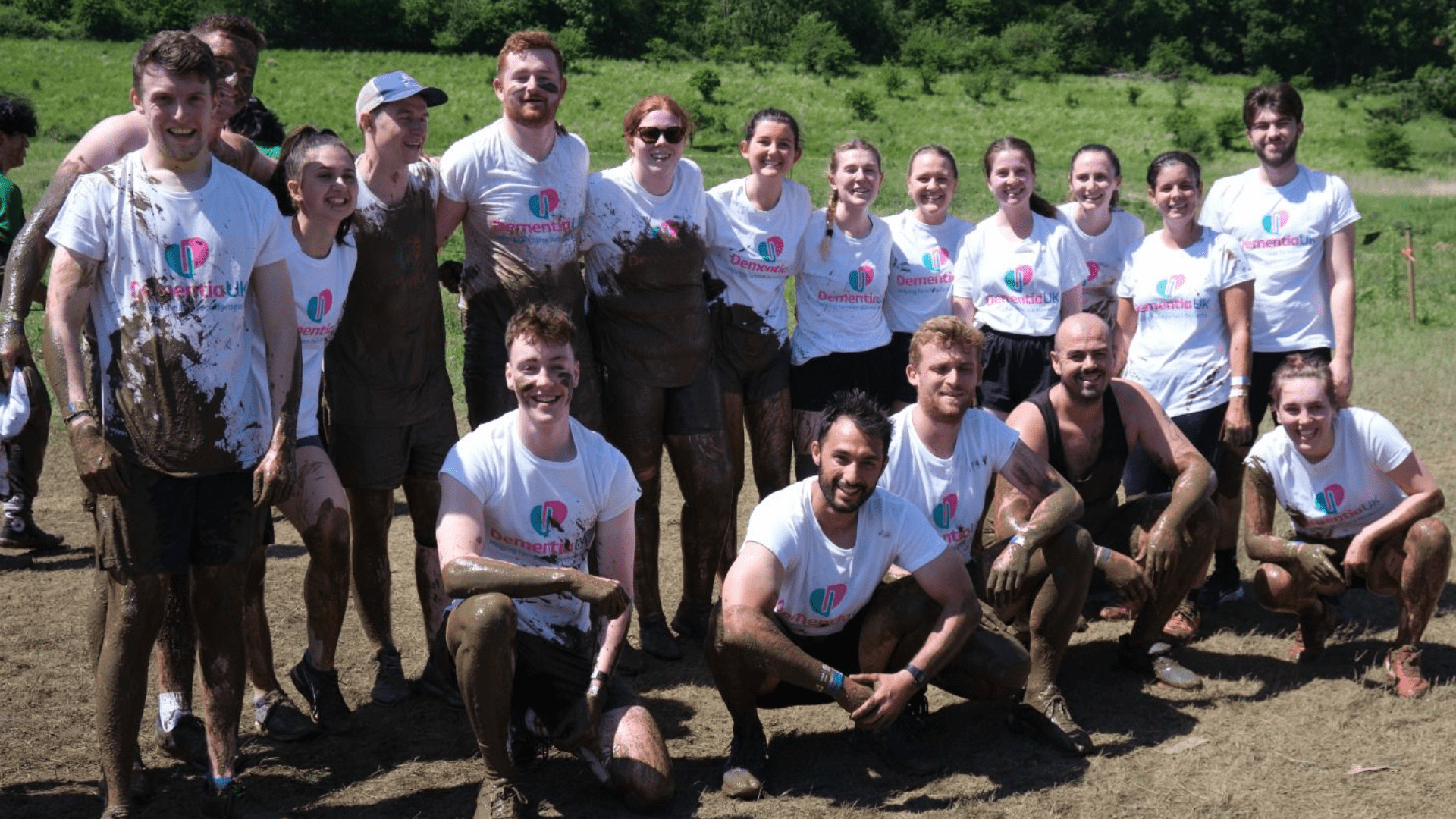 colleagues taking on a tough mudder event to support Dementia UK